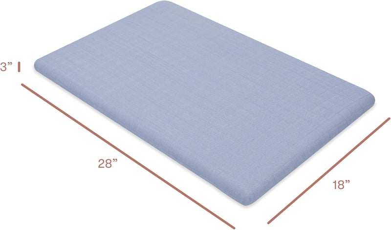 babyletto Muslin Baby Bassinet Sheets for Girls & Boys - GOTS Certified Breathable Organic Cotton Cover, 360° Fitted, Soft, Gentle & Cozy Rectangle Bedside Bassinet Sheets - Dewdrop Blue - Image 3